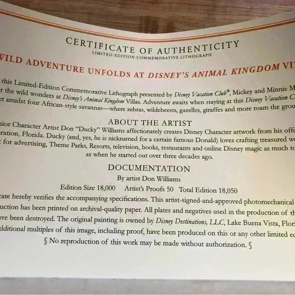 Disney Mickey & Minnie Animal Kingdom print - Picture 2 of 5